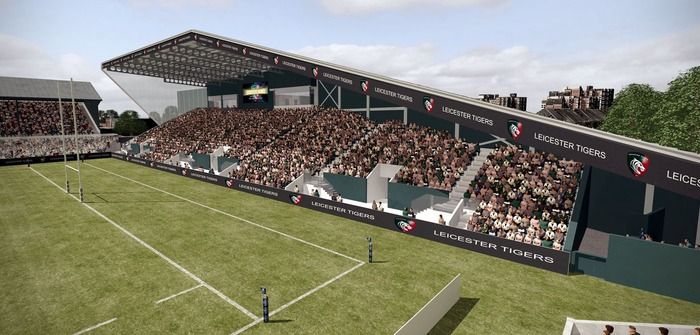 Leicester Tigers new West Stand under construction