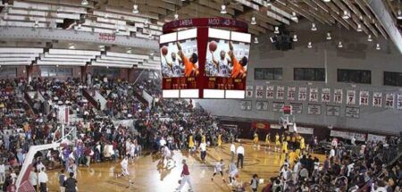 North Carolina Central University opts for four-sided centerhung Daktronics display