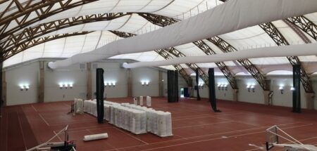 John J Dillon Field House renovations upgraded with Birdair Tensotherm membrane