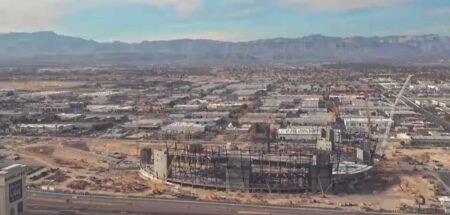 Las Vegas Stadium construction timelapse