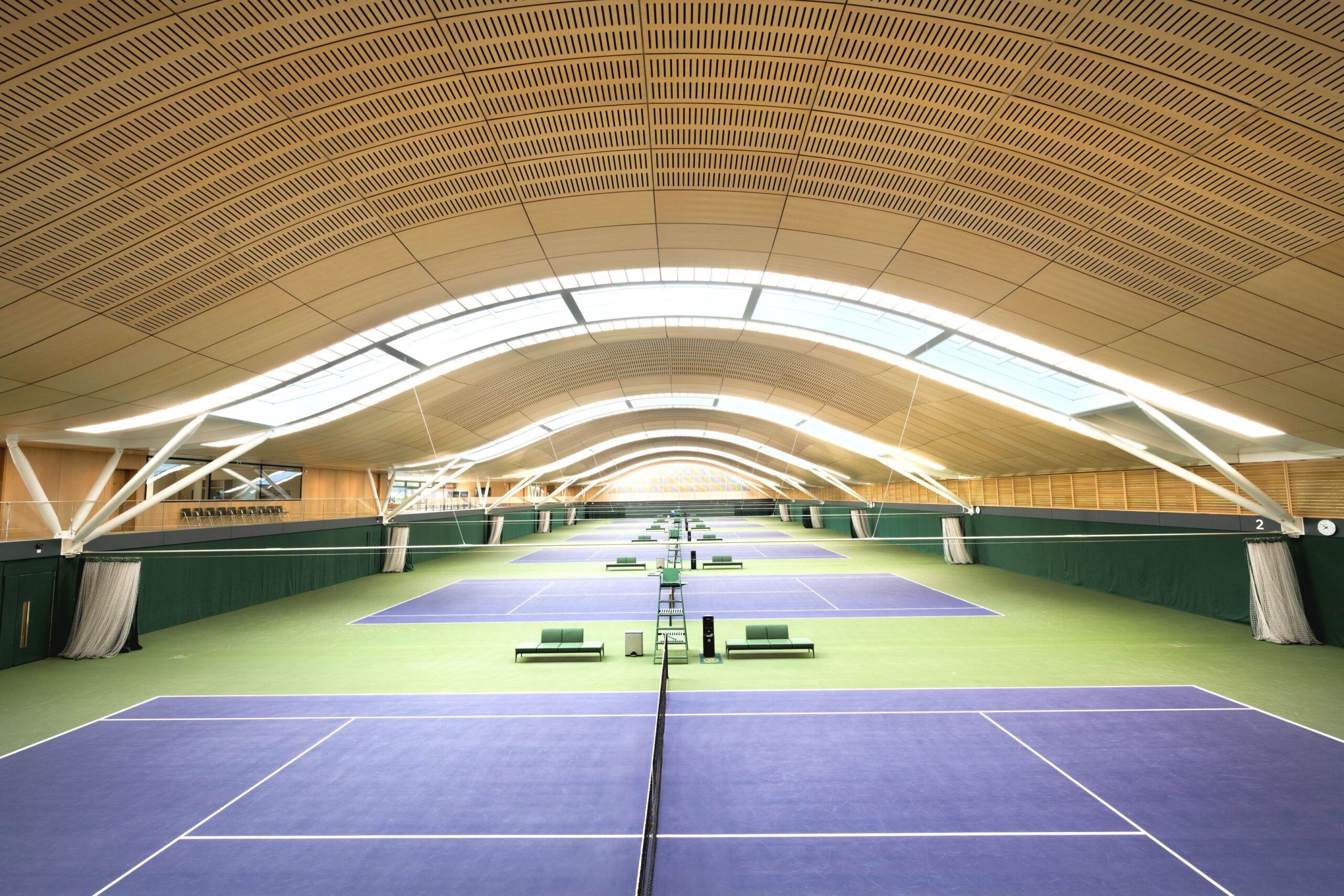 Wimbledon s New Indoor Tennis Courts Feature Versatile Double curving 