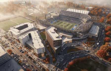 $450m plan unveiled for David Booth Kansas Memorial Stadium redevelopment